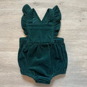 NWT Kids Green Corduroy Ruffle Onesie